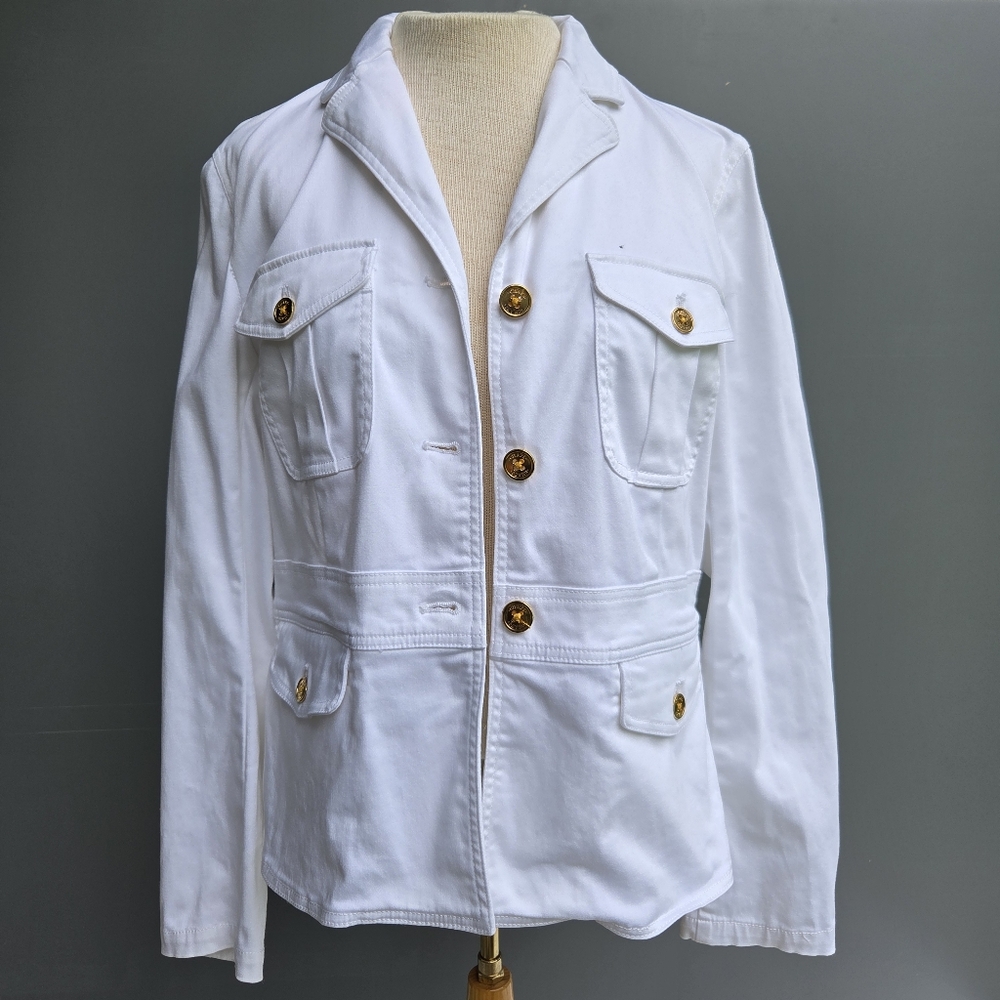 Chaps White Utility Jacket Size-L - Picture 8 of 9